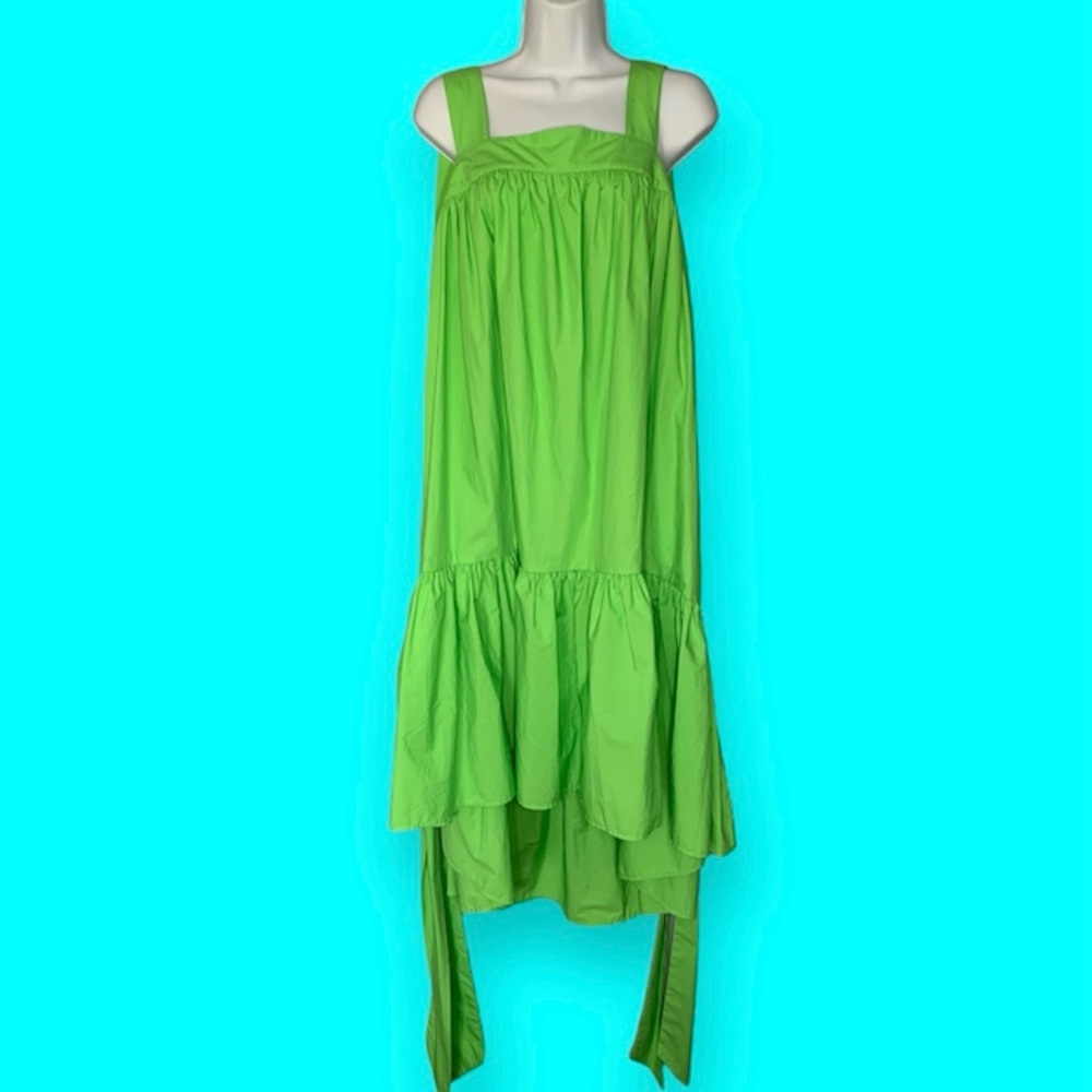 Christopher John Rogers Target Tie Strap High-Low Babydoll Dress Green Small S